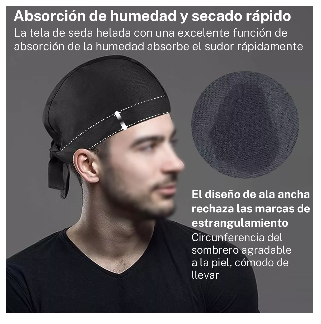 Foto 4 | Gorro De Pañuelo De Chef, Negro, Lazos, Talla Única 4 Pzs Negro