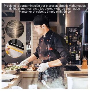 Foto 5 | Gorro De Pañuelo De Chef, Negro, Lazos, Talla Única 4 Pzs Negro