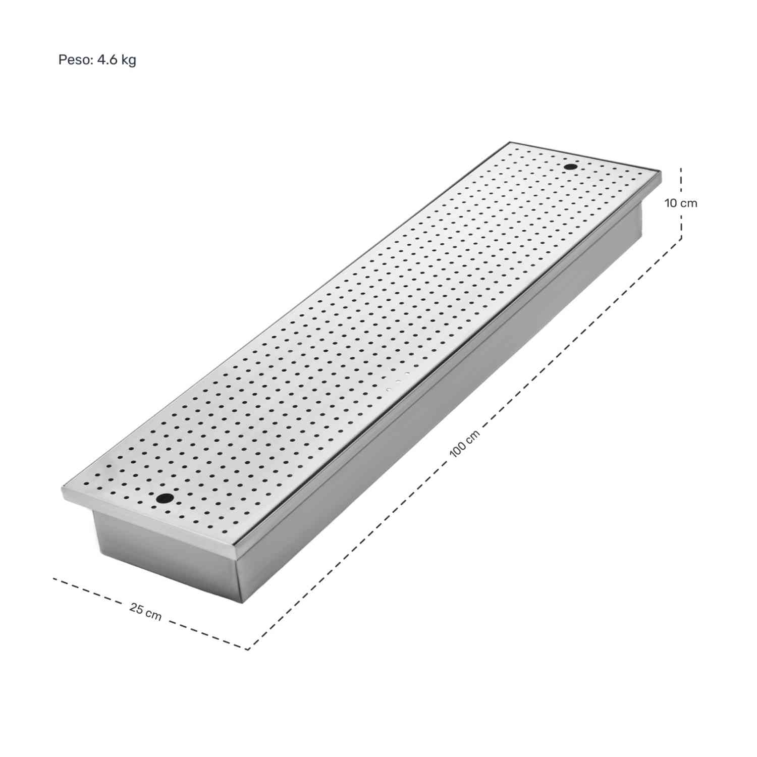 Foto 8 pulgar | Rejilla Piso Coladera Lineal Acero Inox Universal 100x25