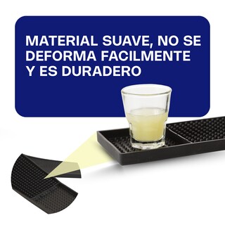 Foto 2 | Tapete Flexible Para Bar Caledonia Tabar-9 Negro 9x60 Cm, Caucho Resistente, Antiderrames, Fácil Limpieza, Ideal P