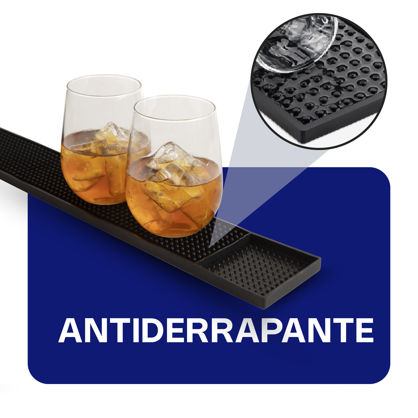 Foto 4 pulgar | Tapete Flexible Para Bar Caledonia Tabar-9 Negro 9x60 Cm, Caucho Resistente, Antiderrames, Fácil Limpieza, Ideal P