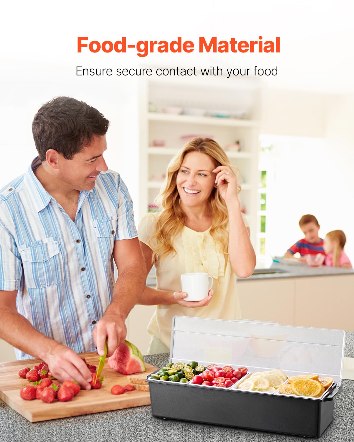 Foto 4 pulgar | Servidor De Condimentos Refrigerado Vevor De 4 Compartimentos Enfriado Con Hielo Con Tapa - Venta Internacional.