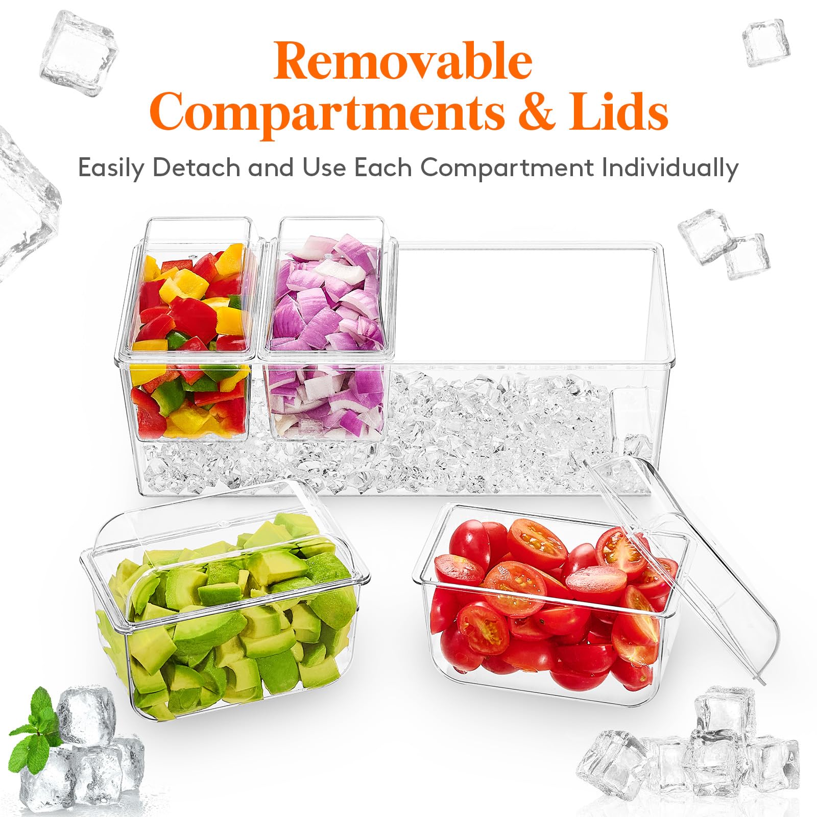 Foto 6 | Condimento Para Condimentos Lifewit Helado Con 4 Recipientes De 600 Ml - Venta Internacional.