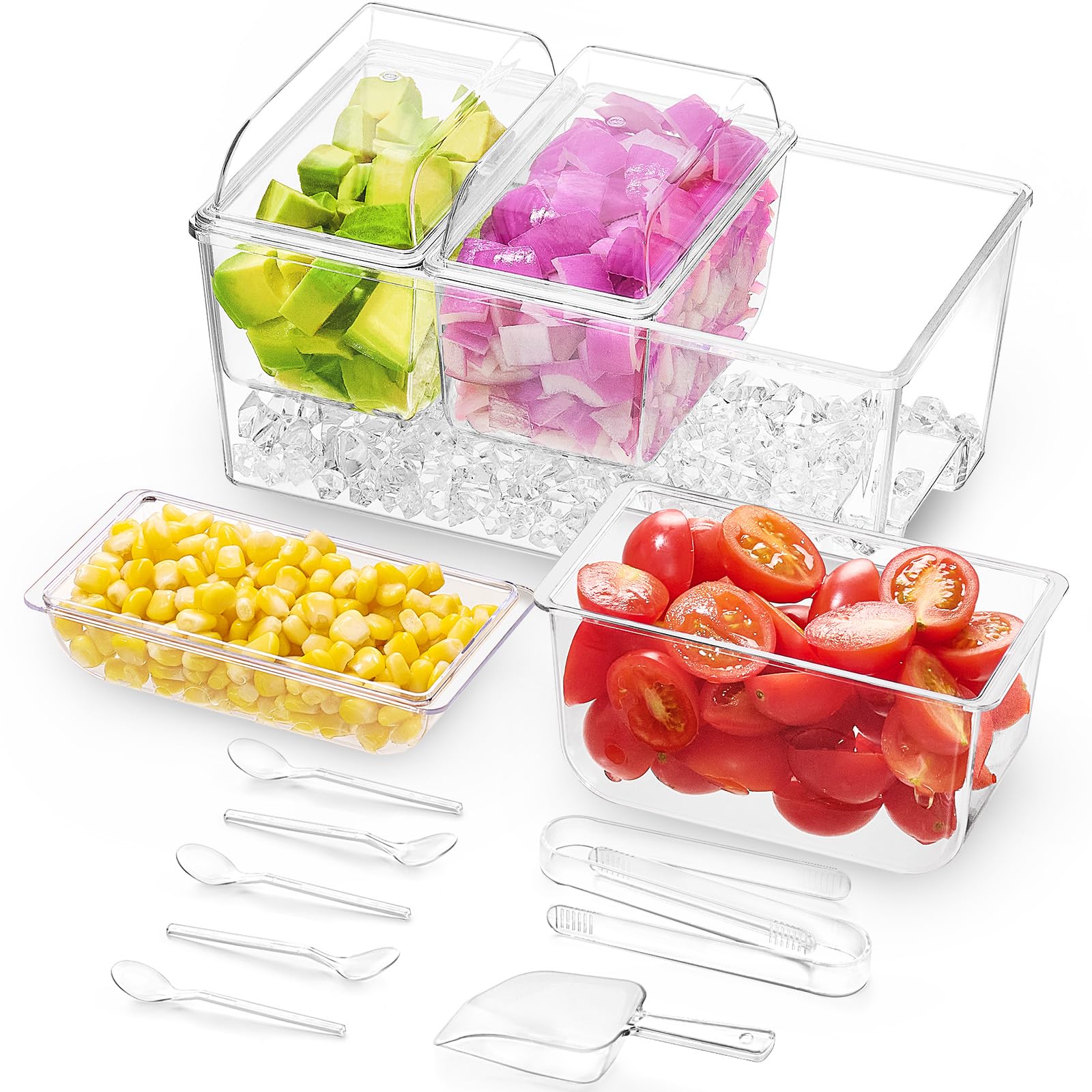 Foto 2 pulgar | Set Para Servir Taco Bar Lifewit Con 3 Recipientes De 600 Ml Y Accesorios - Venta Internacional.