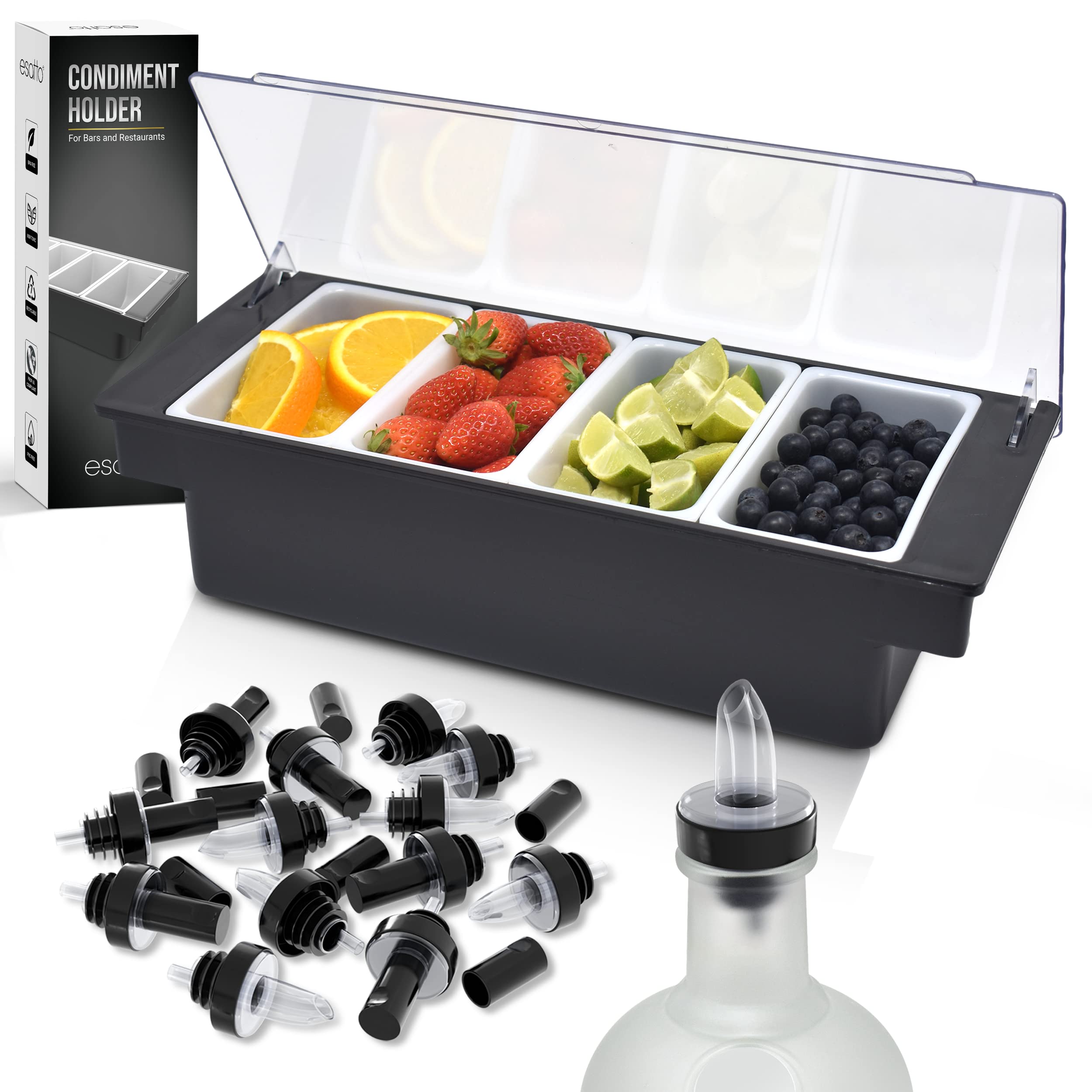 Foto 2 pulgar | Soporte Para Condimentos Esatto Bar Products Refrigerado Con Insertos De 4 Pintas - Venta Internacional.