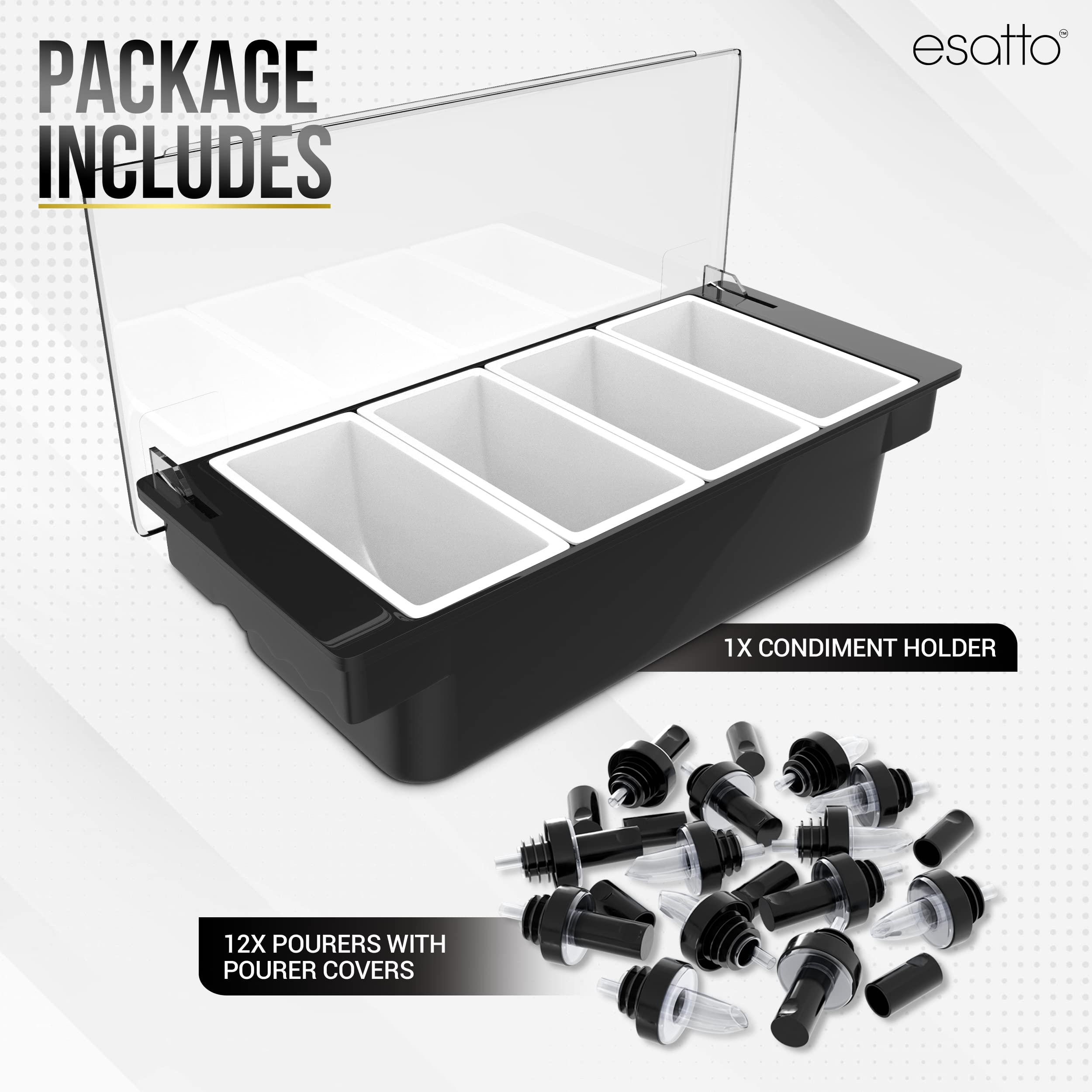 Foto 3 pulgar | Soporte Para Condimentos Esatto Bar Products Refrigerado Con Insertos De 4 Pintas - Venta Internacional.