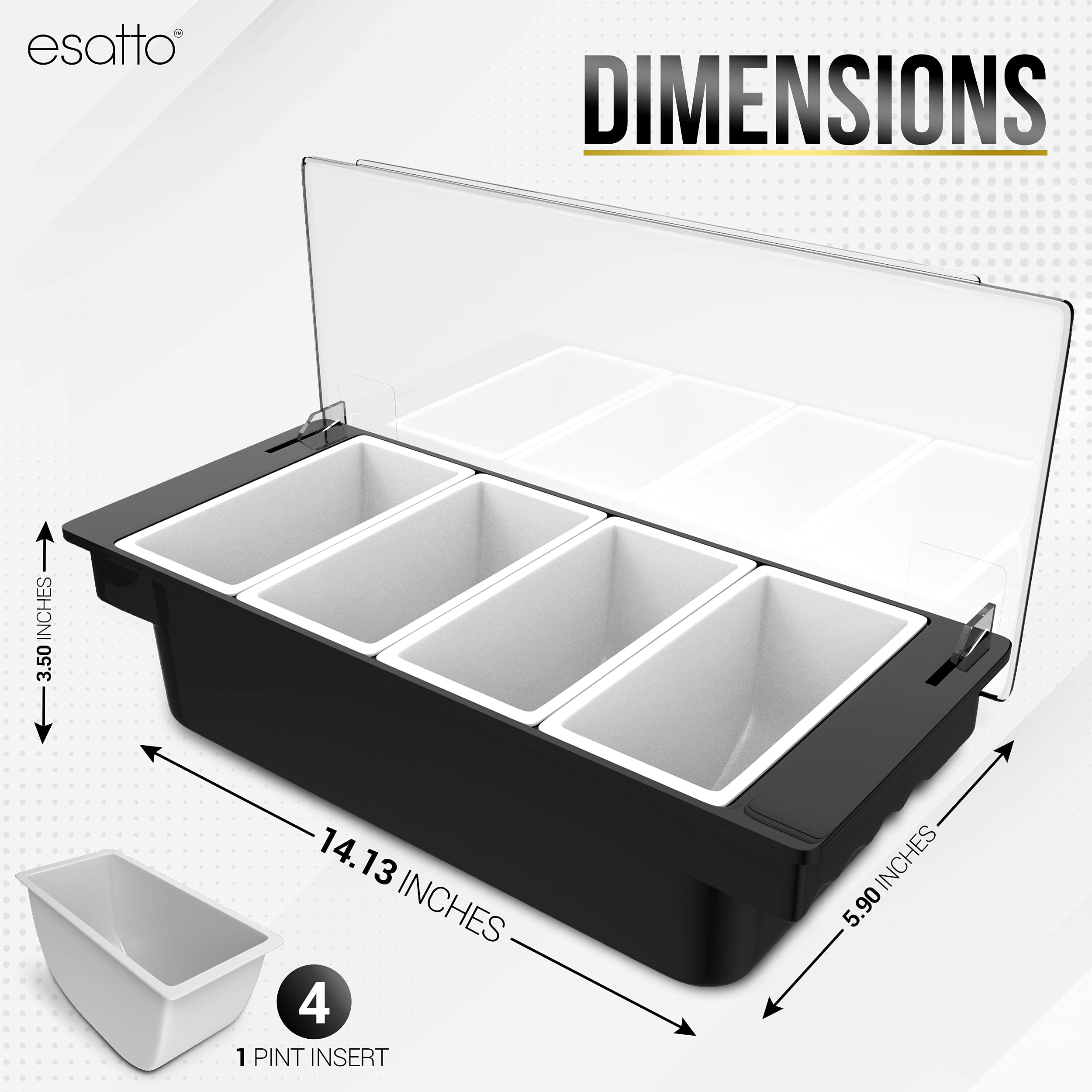 Foto 5 pulgar | Soporte Para Condimentos Esatto Bar Products Refrigerado Con Insertos De 4 Pintas - Venta Internacional.