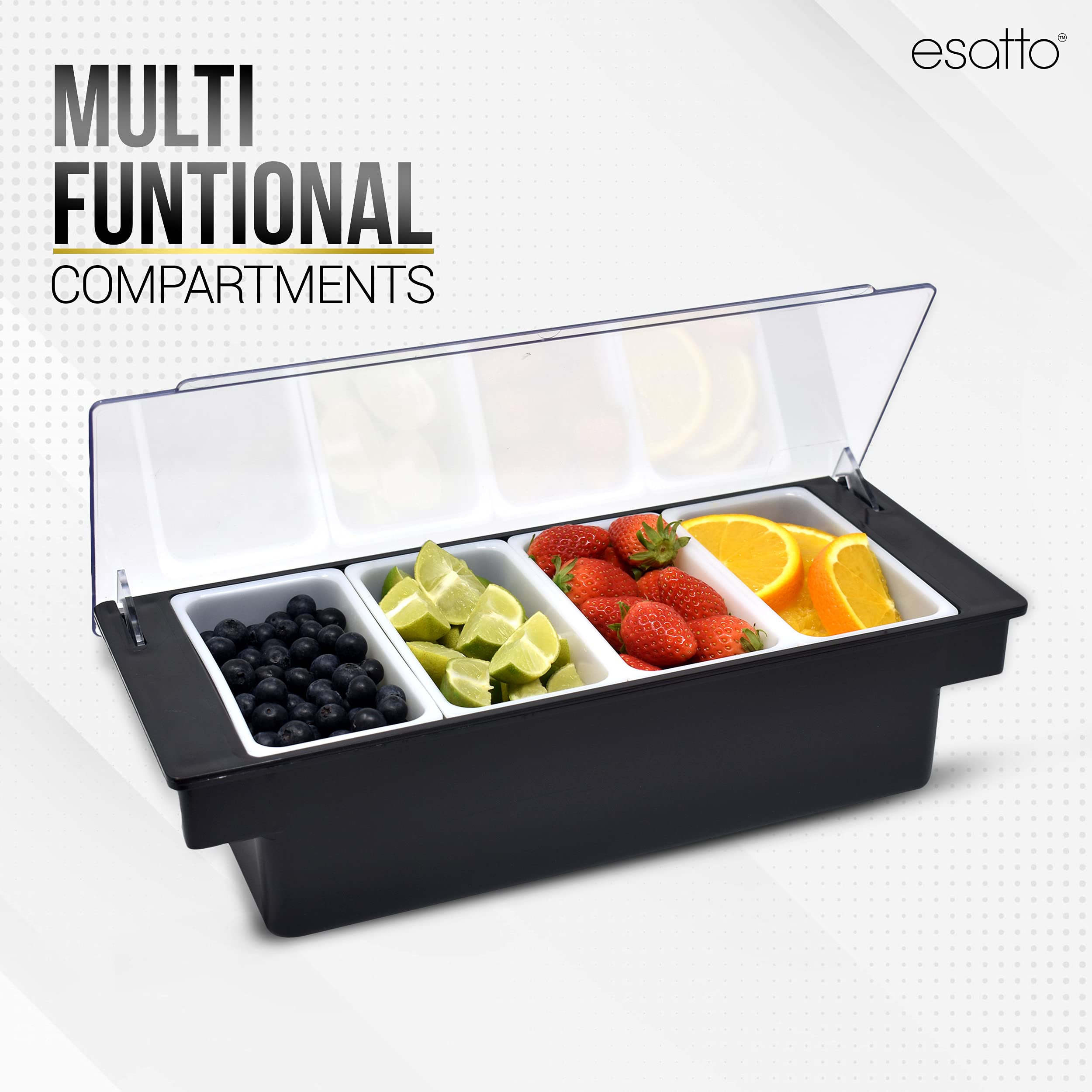 Foto 7 pulgar | Soporte Para Condimentos Esatto Bar Products Refrigerado Con Insertos De 4 Pintas - Venta Internacional.