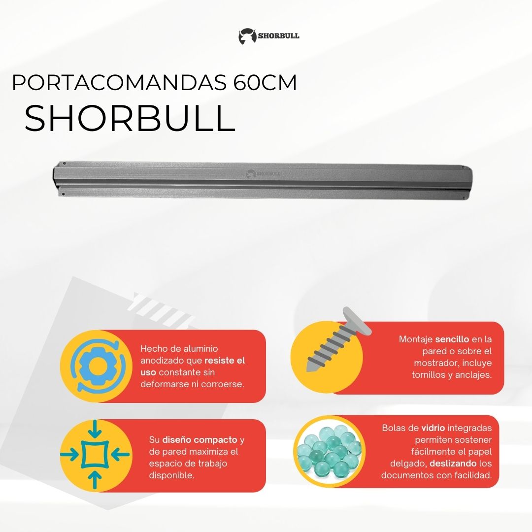 Foto 4 pulgar | Barra Porta Comandas Organizador De Pedidos De 90 Cm Shorbull