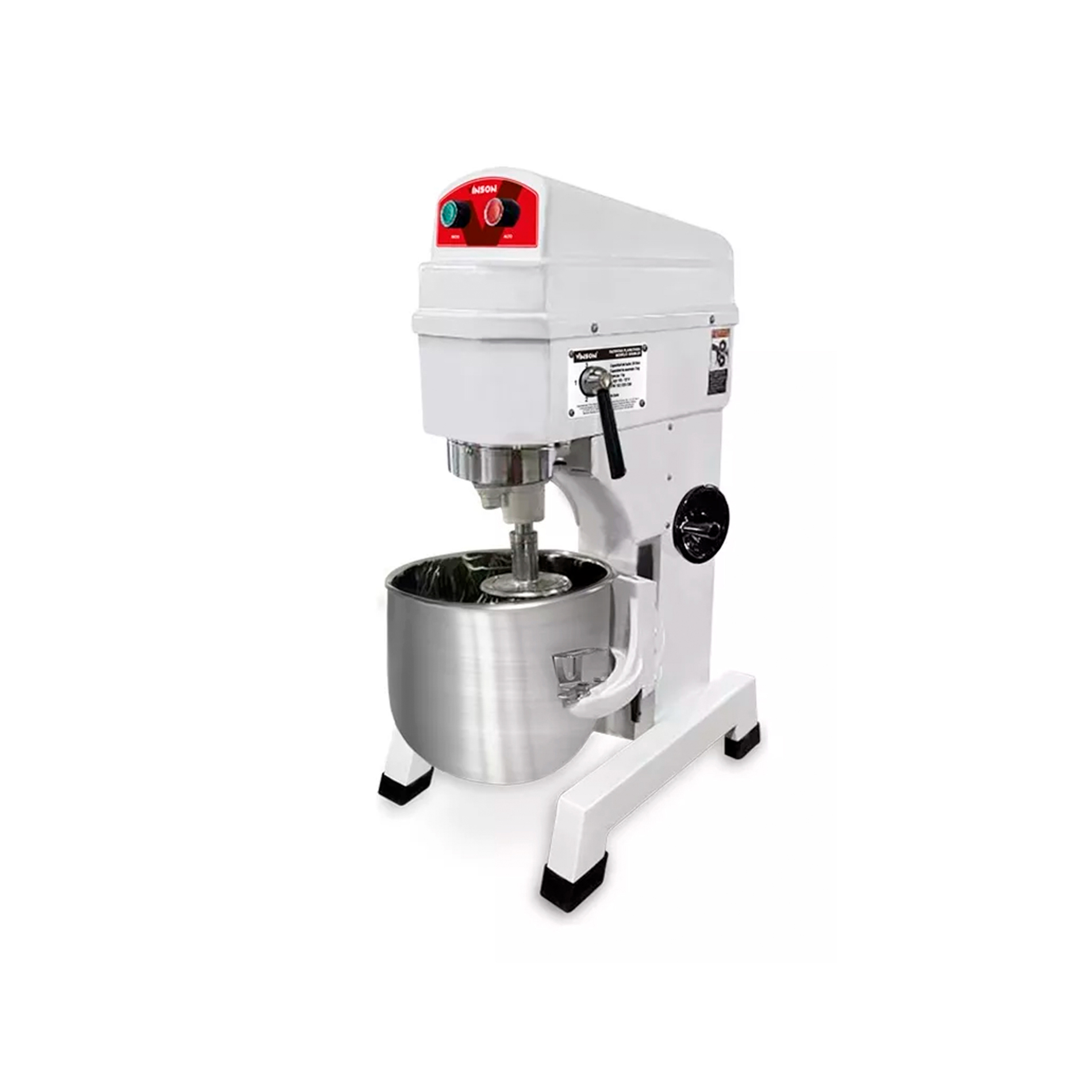 Batidoras Planetarias Vinson Bavin-20 Blanco Batidora Planetaria De 19.3l Y 750w, Ideal Para Panaderías Y Restaurantes.