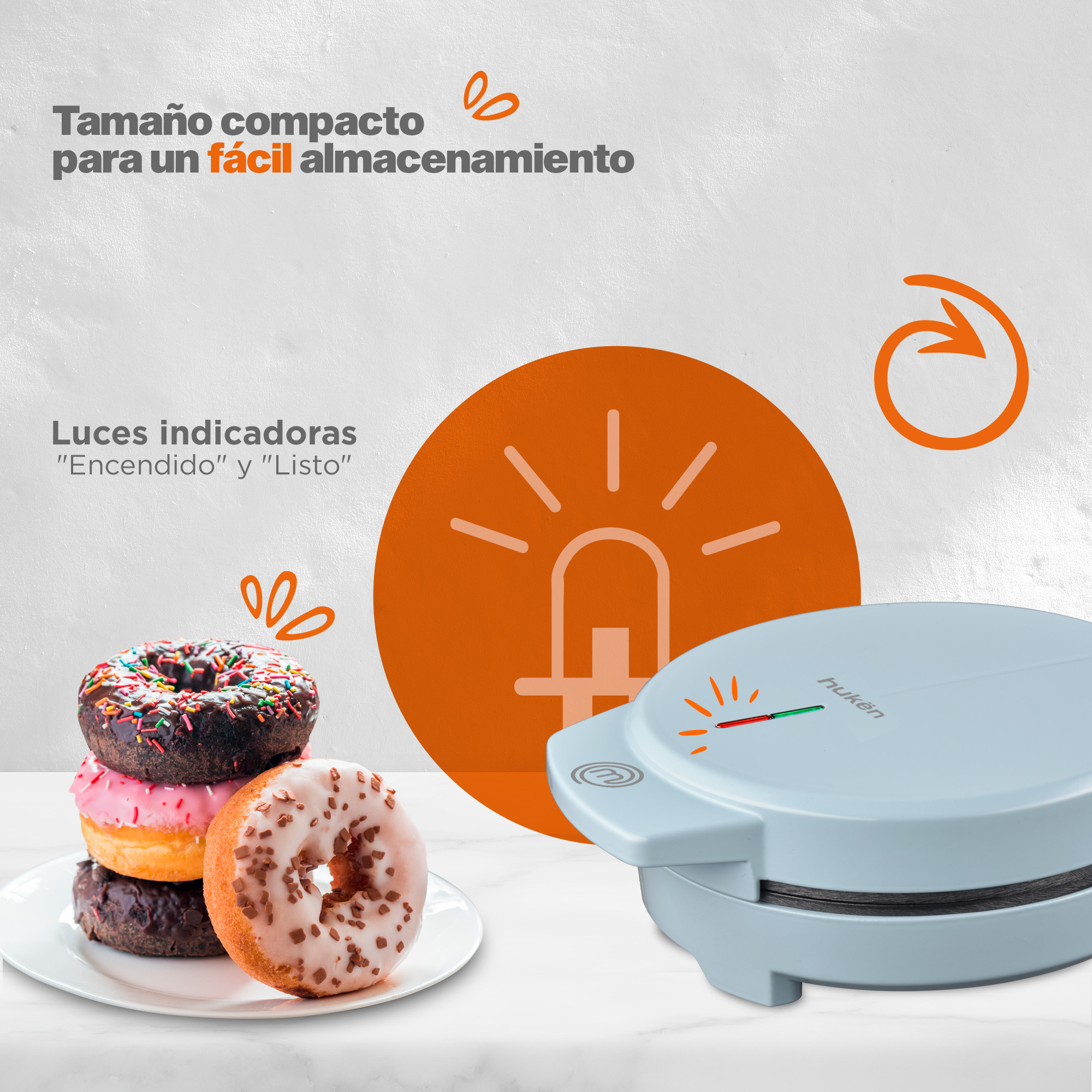 Foto 7 | Maquina de Mini Donas Masterchef By Huken color Azul 7 Donuts