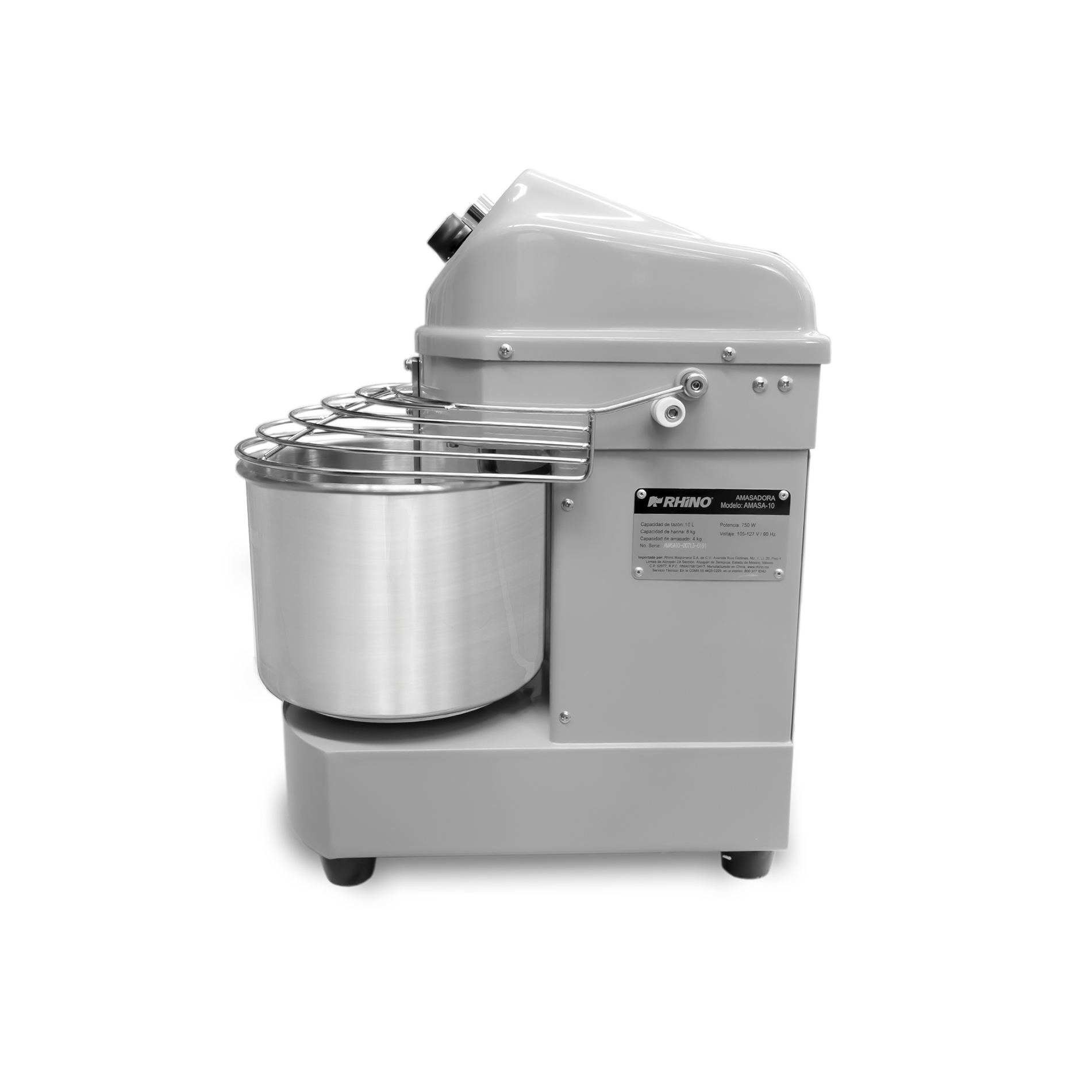 Foto 5 | Amasadoras Rhino Amasa-10 Gris Amasadora De 10 Litros Con Motor De 1 Hp Y Temporizador Integrado.