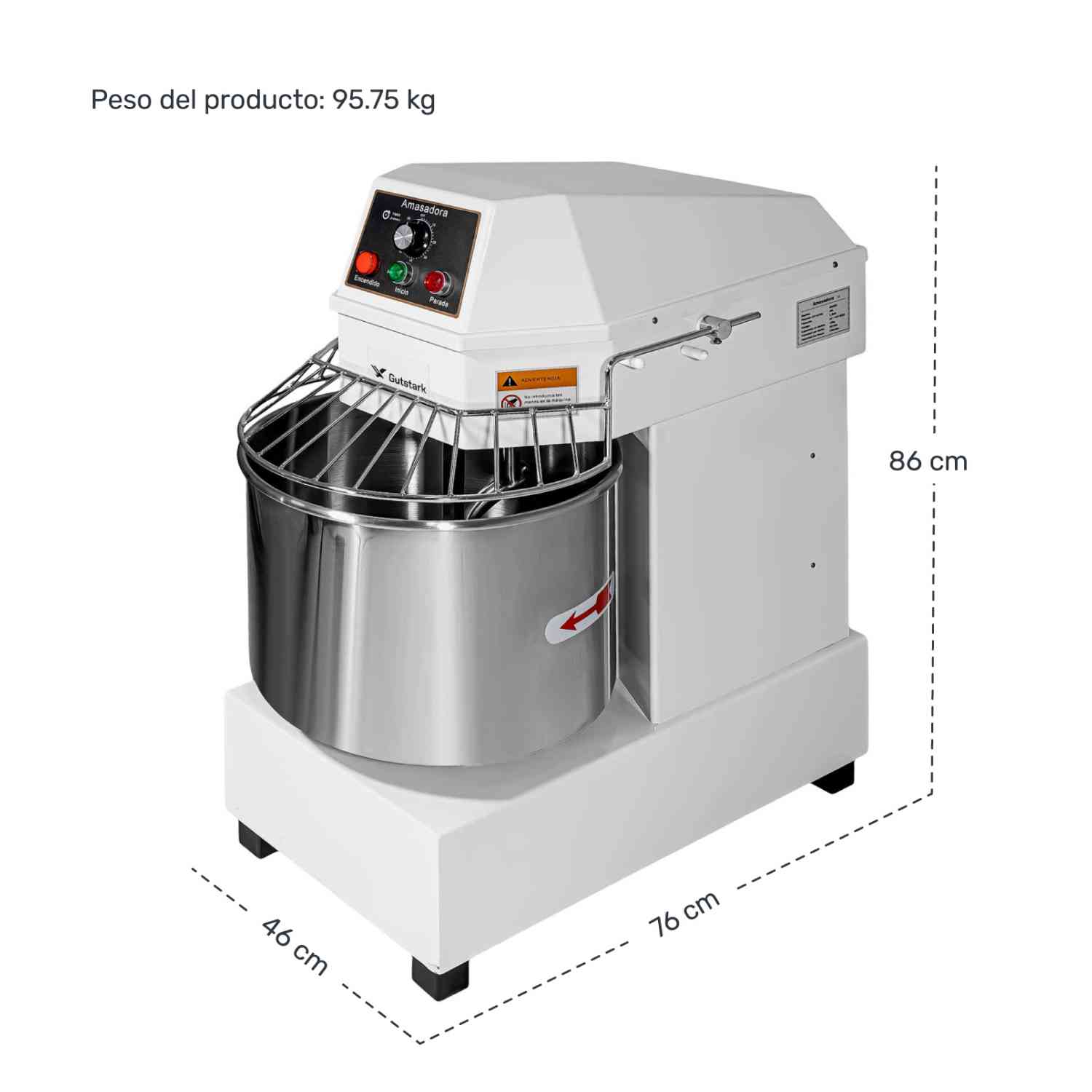 Foto 8 pulgar | Amasadora Industrial Comercial 40 Litros 15kg 1500w 246rpm Gutstark Home