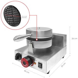 Foto 3 | Wafflera Eléctrica Industrial Antiadherente 1000W 300°C