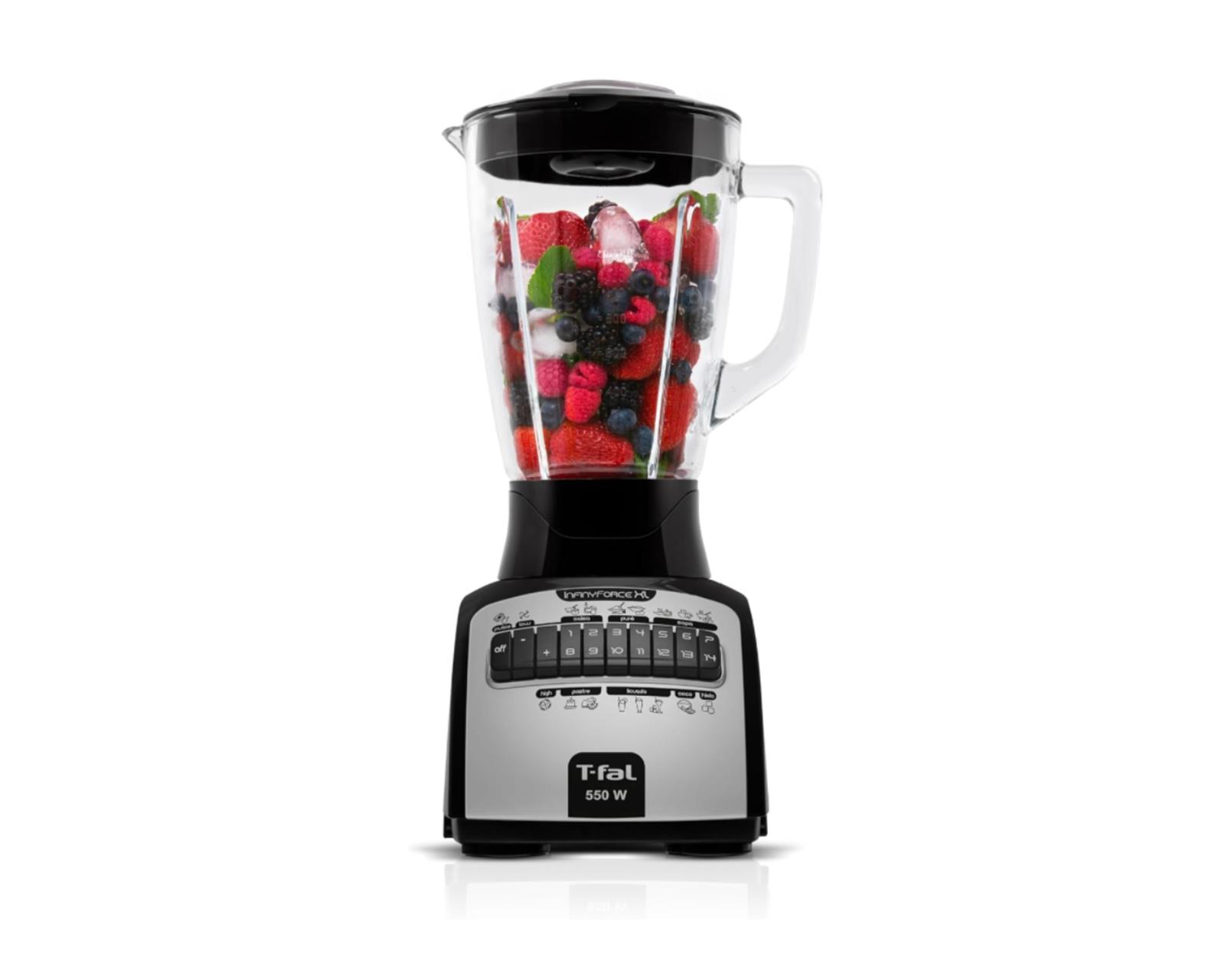 Licuadora T-Fal Infinyforce XL Negra con Vaso de Vidrio de 2.2 L