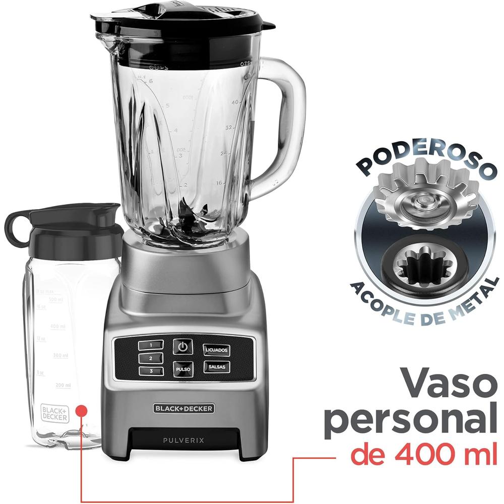 Foto 3 pulgar | Licuadora Black+Decker Pulverix 12 Velocidades Vaso de Vidrio