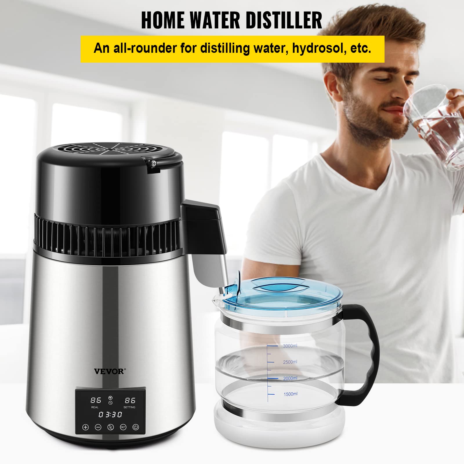 Foto 3 pulgar | Destilador De Agua Vevor 304 De Acero Inoxidable 4l/h Con Accesorios - Venta Internacional.