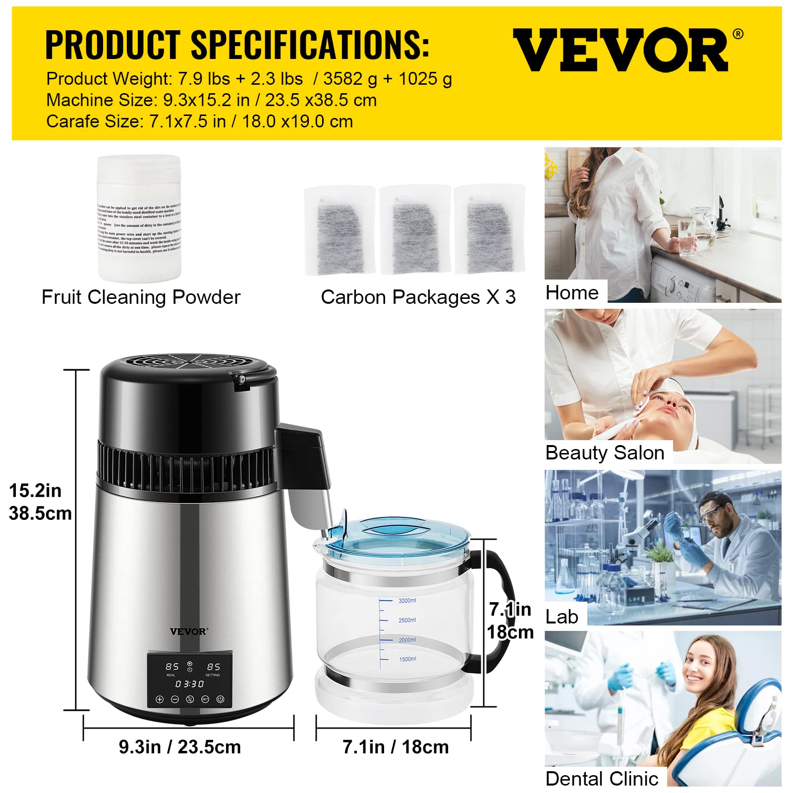 Foto 8 pulgar | Destilador De Agua Vevor 304 De Acero Inoxidable 4l/h Con Accesorios - Venta Internacional.