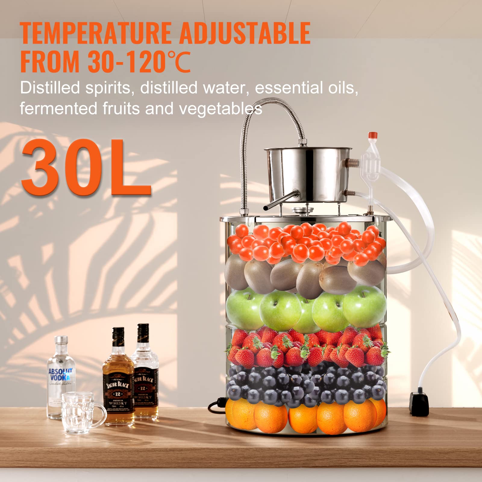 Foto 7 pulgar | Destilador De Alcohol Vevor Electric 30 L Con Bomba Y Termómetro - Venta Internacional.