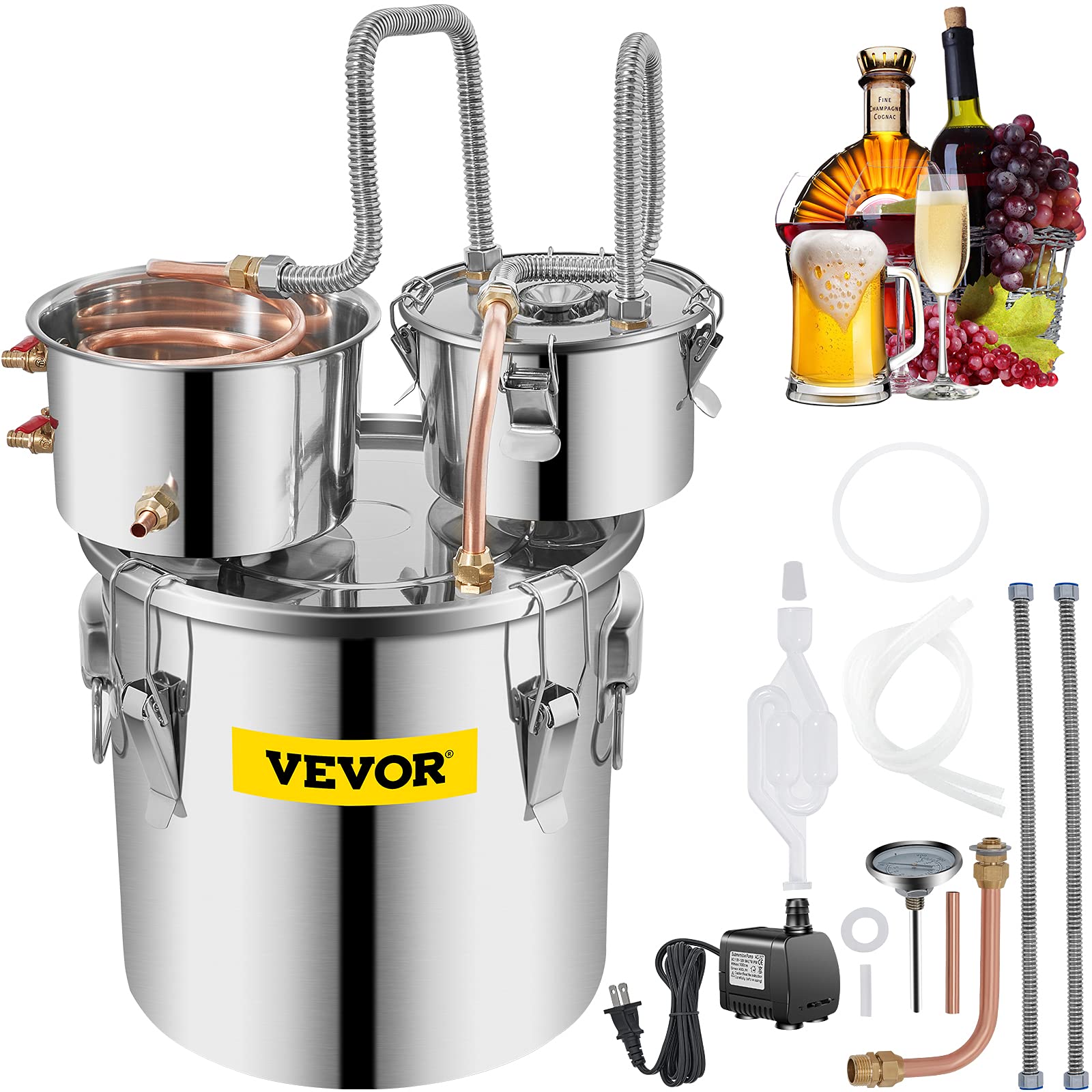Foto 1 | Destilador De Acero Inoxidable Alcohol Still Vevor De 3 Galones - Venta Internacional.