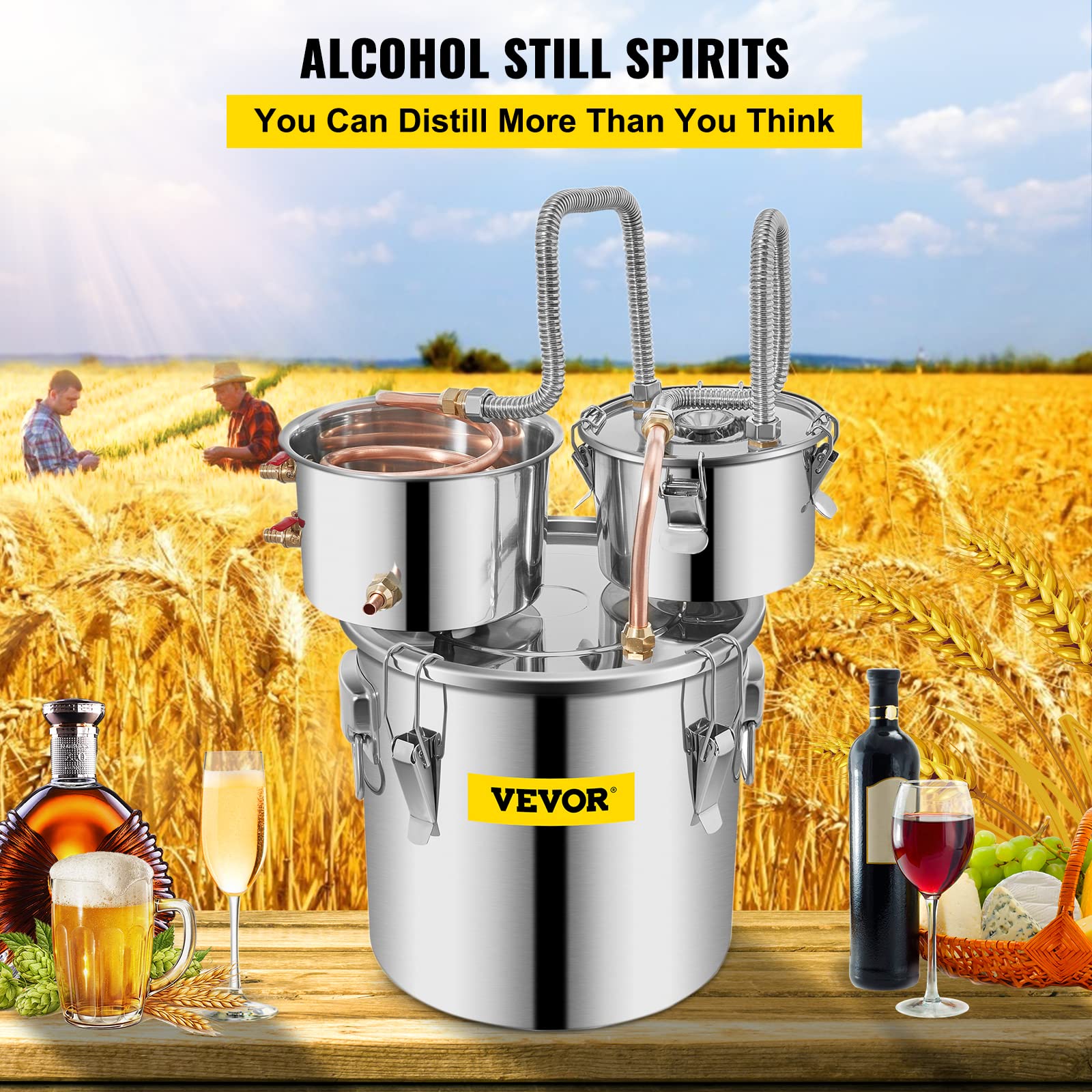 Foto 2 | Destilador De Acero Inoxidable Alcohol Still Vevor De 3 Galones - Venta Internacional.