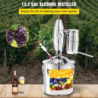 Foto 2 | Destilador De Alcohol Vevor De 50 Litros Con Bolas De Cerámica Para Vino De 13,2 Galones - Venta Internacional.