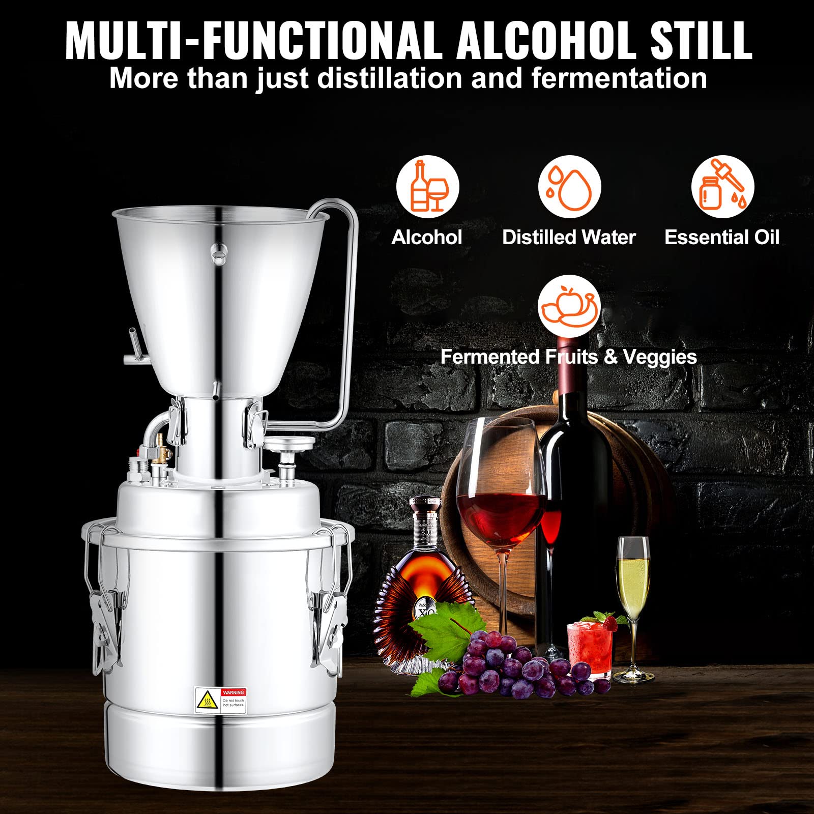 Foto 3 pulgar | Destilador De Alcohol Vevor 70l Con Tubo Y Bomba De Acero Inoxidable - Venta Internacional.