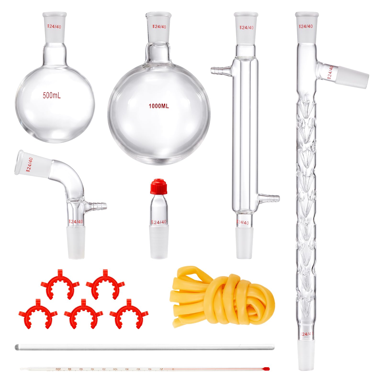 Foto 2 pulgar | Kit De Destilación Química Vevor Glass 13 Piezas 1000 Ml 24/40 - Venta Internacional.
