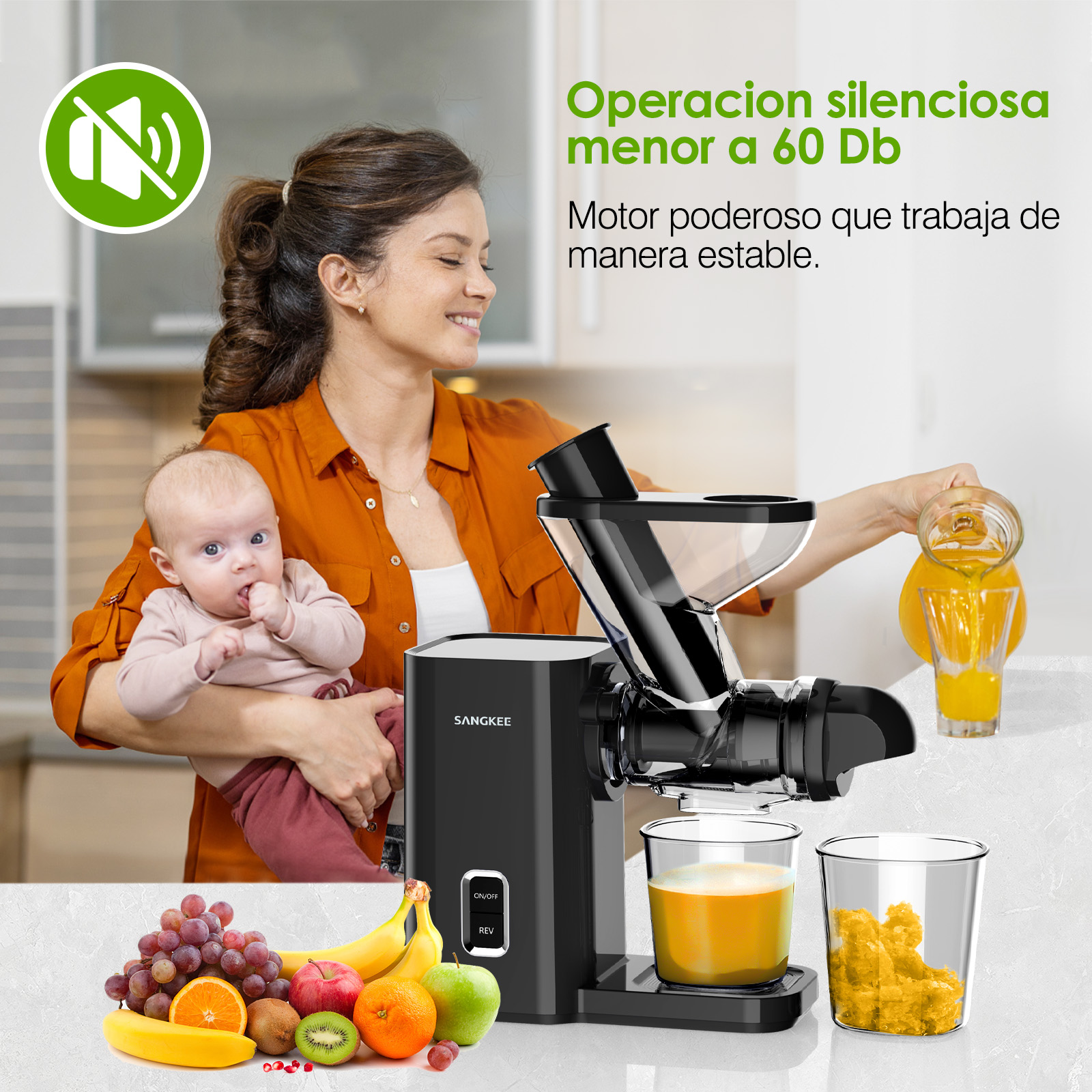 Foto 4 pulgar | Extractor de Jugo  Sangkee K10151