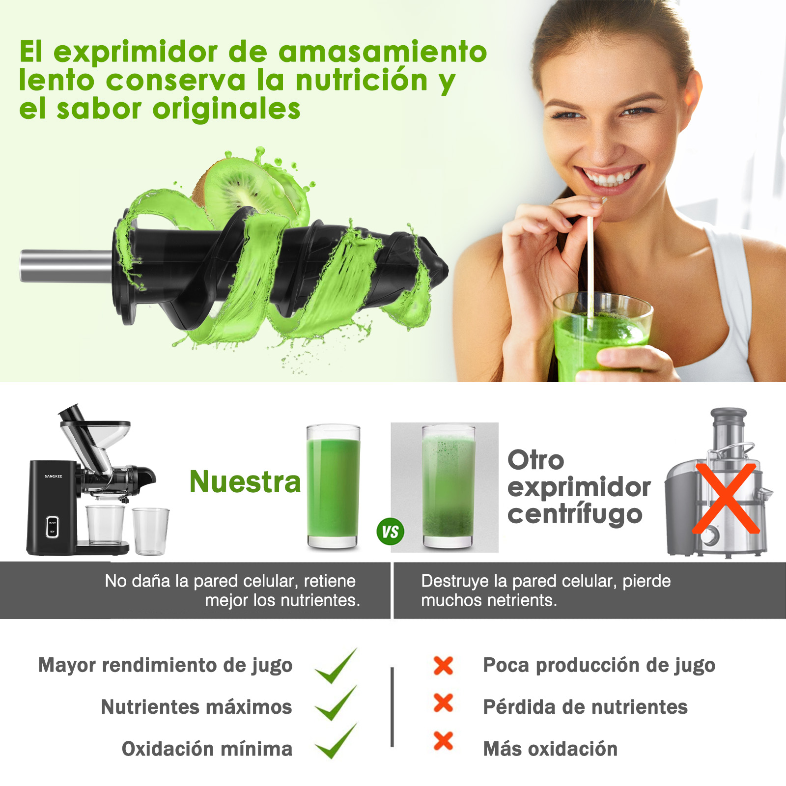 Foto 5 pulgar | Extractor de Jugo  Sangkee K10151