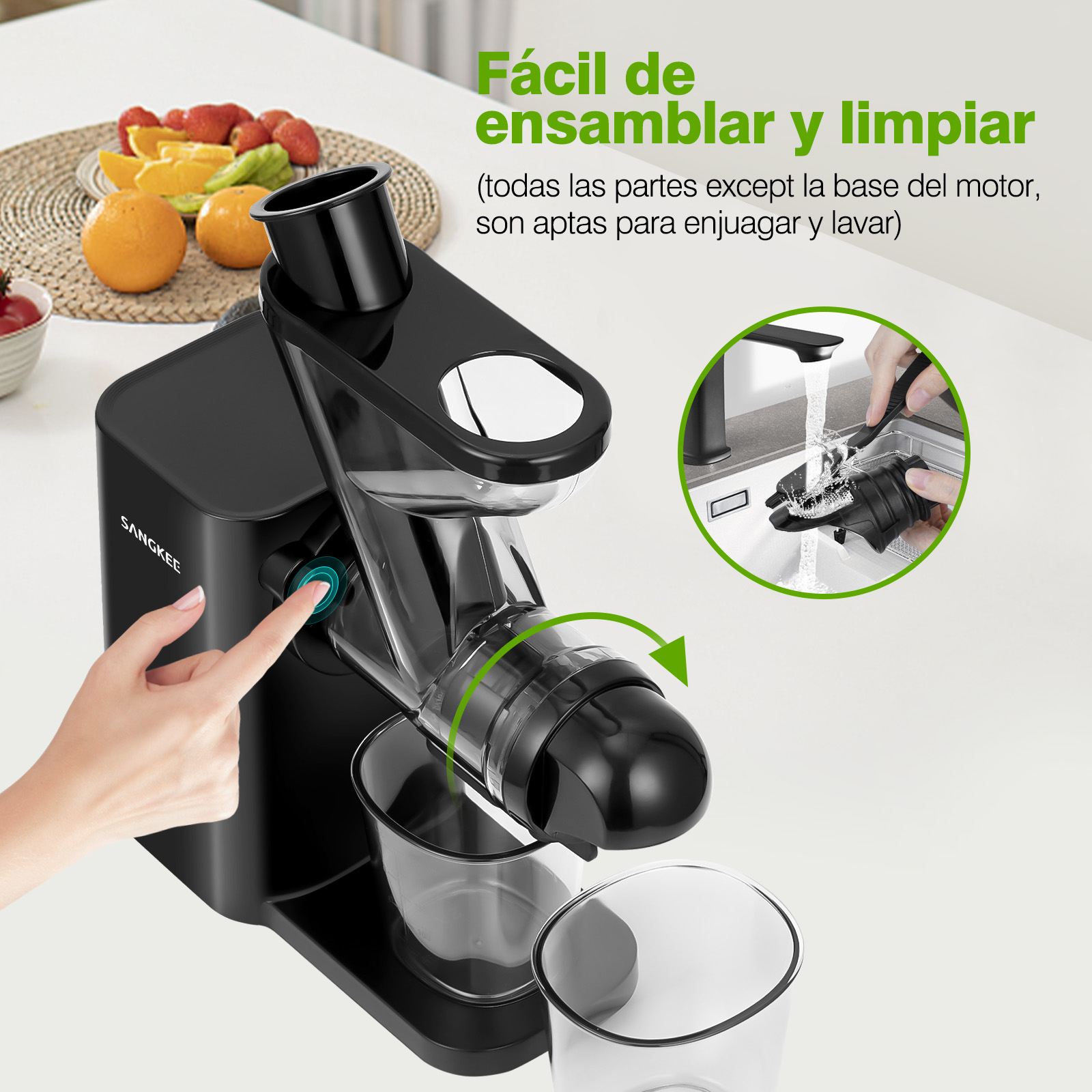 Foto 8 pulgar | Extractor de Jugo  Sangkee K10151