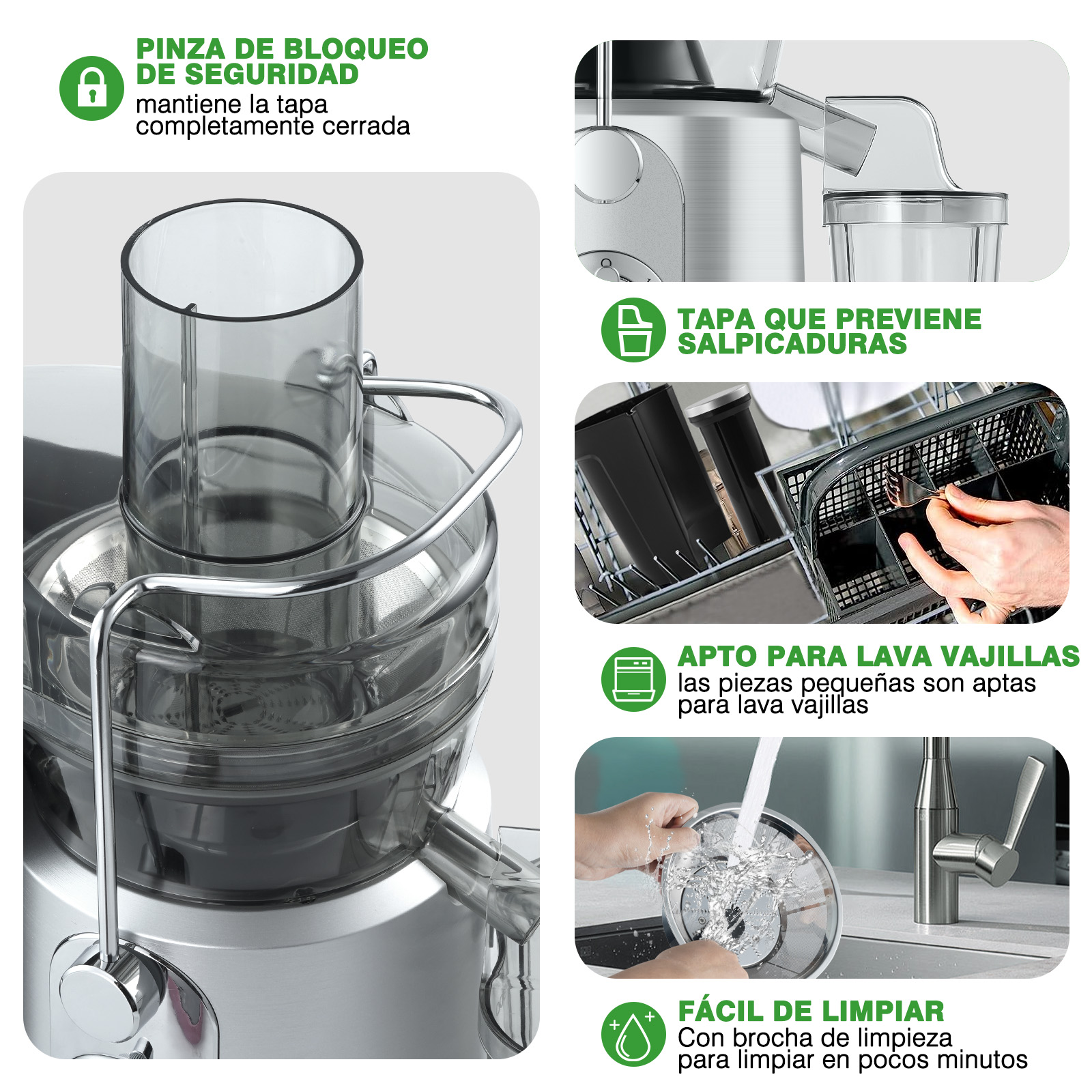 Foto 7 pulgar | Extractor de Jugo Sangkee K10163 Negro 1000w