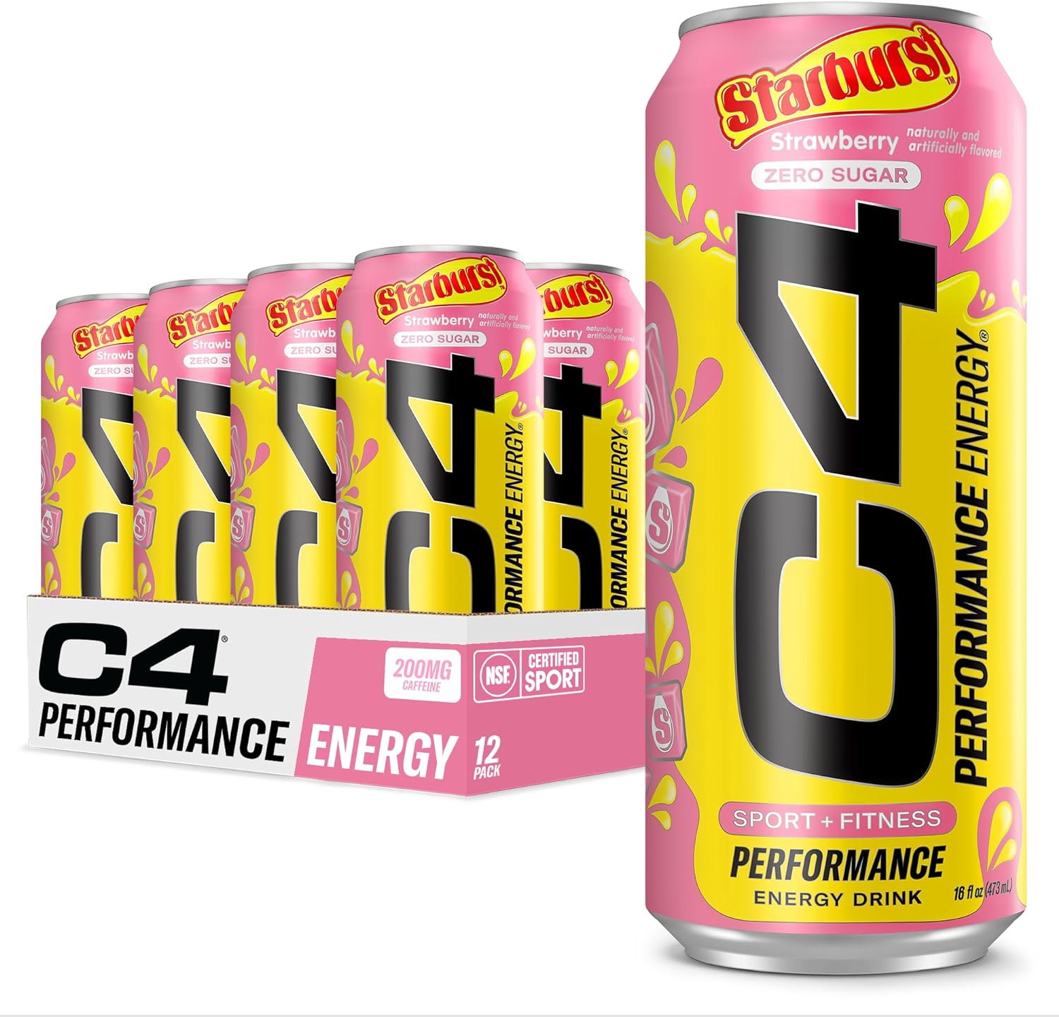 Foto 1 | C4 Energy Bebida Zero Azucar (12 Latas) Strawberry Starburst
