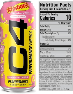 Foto 2 | C4 Energy Bebida Zero Azucar (12 Latas) Strawberry Starburst