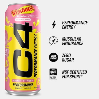 Foto 3 | C4 Energy Bebida Zero Azucar (12 Latas) Strawberry Starburst