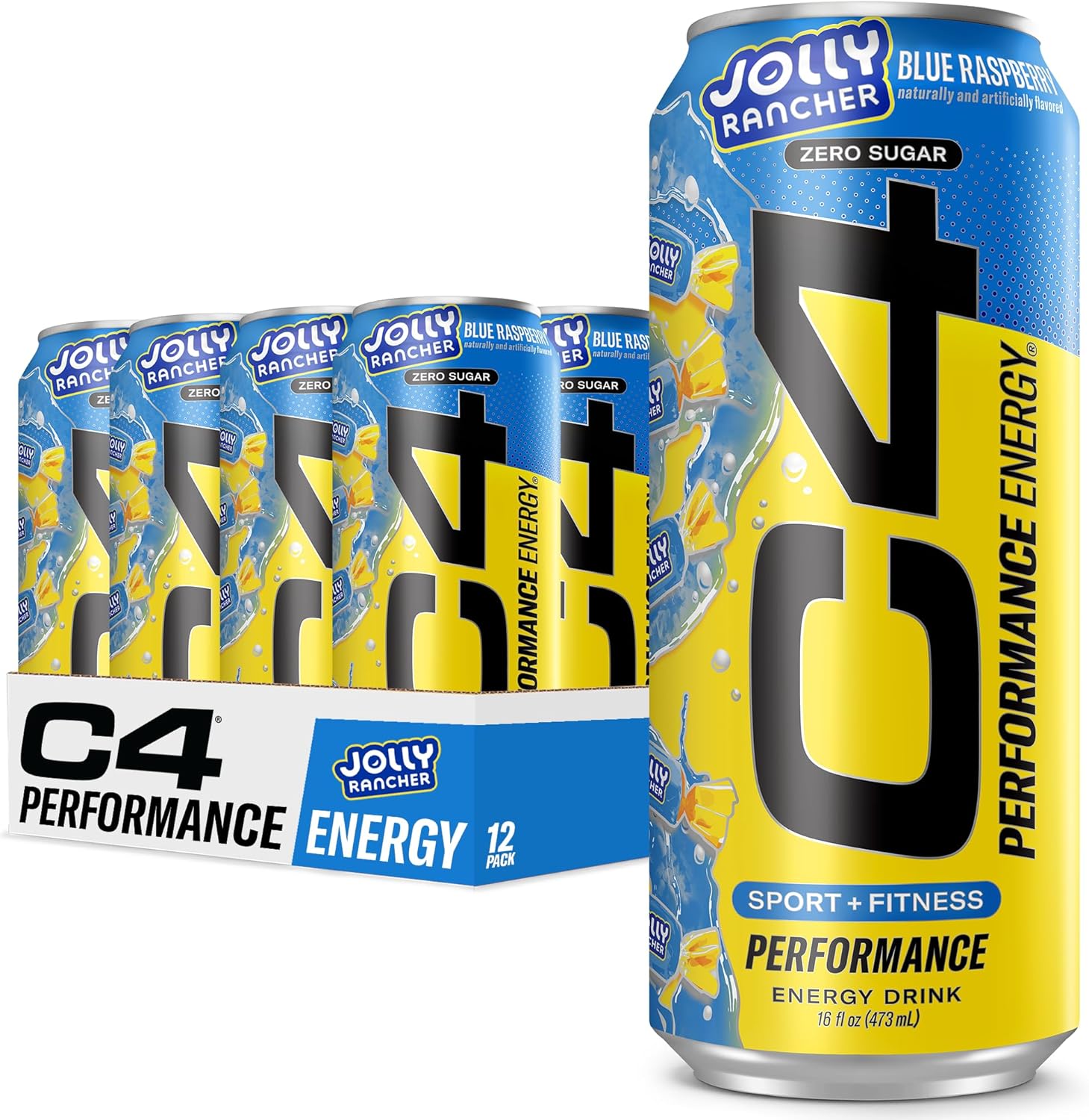 Pre Entreno C4 Energy Drinks 12 Latas Jolly Rancher Blue Razz