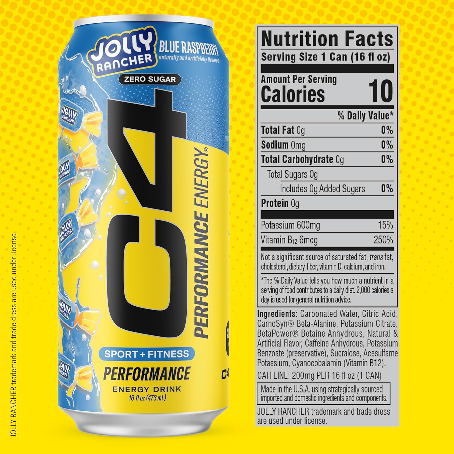 Foto 3 pulgar | Pre Entreno C4 Energy Drinks 12 Latas Jolly Rancher Blue Razz