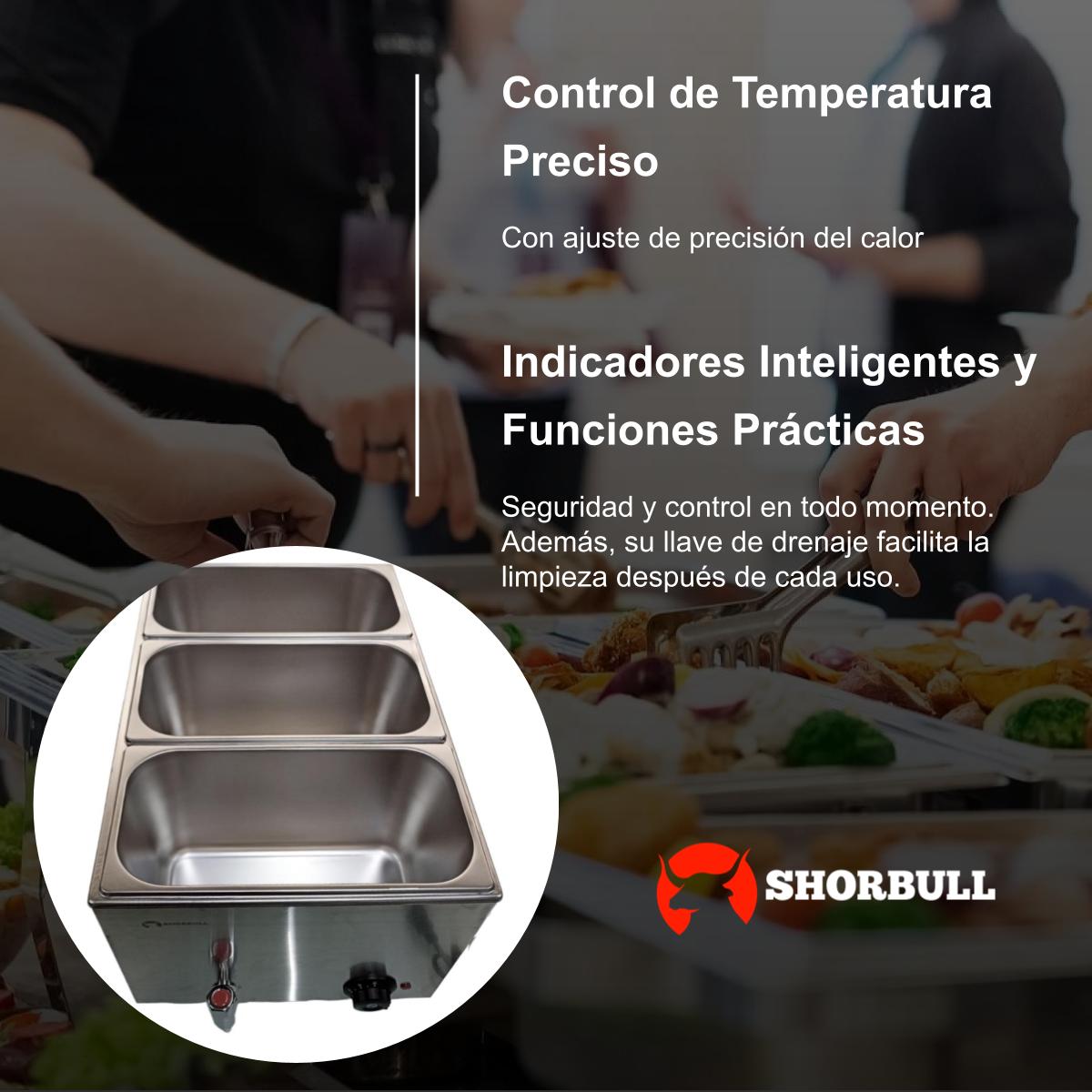 Foto 8 | Bufetera 3 Compartimentos con Tapa Eléctrico  Shorbull