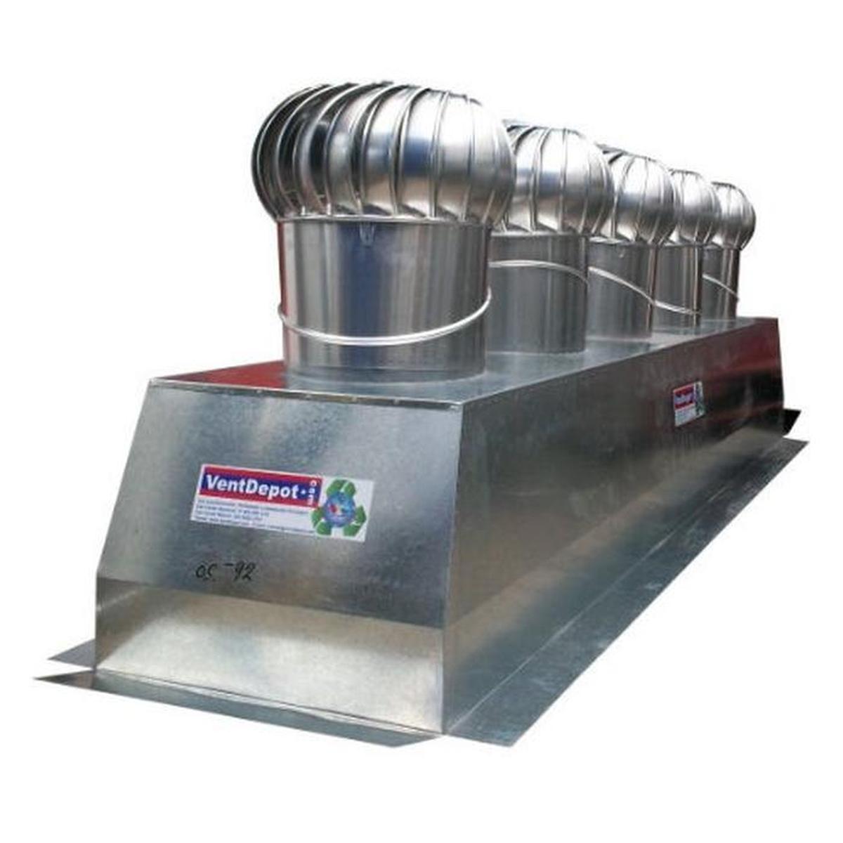 Extractores Gravitatorios Ecologico, Ventdepot, Mxtnt-007, 24x118'', 22500m3/hr, 5 Turbinas 17''ø Aluminio, Base Galv $24,562