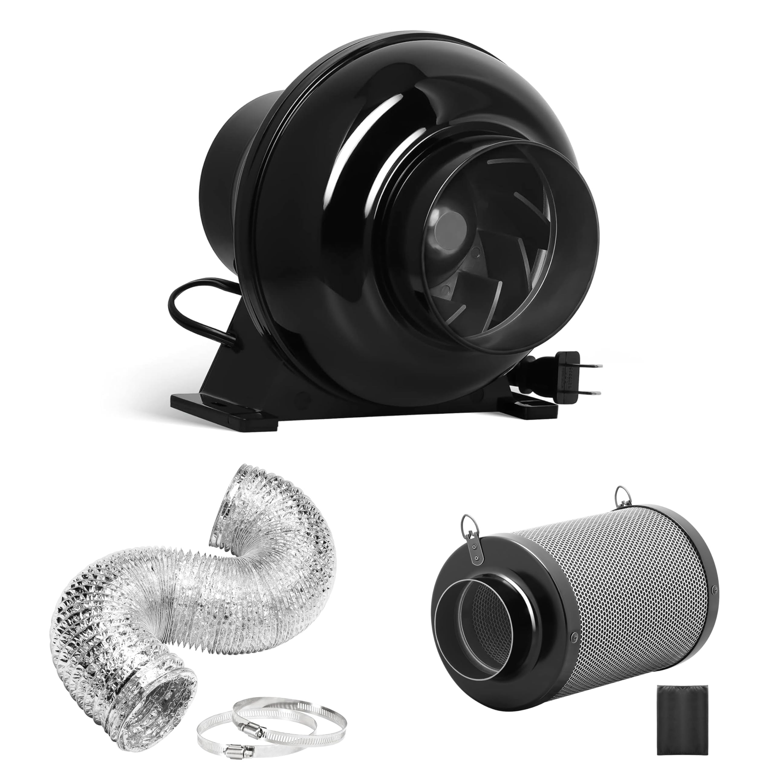 Foto 1 | Kit De Ventilación Ipower, Ventilador En Línea De 4 Pulgadas Y 195 Cfm Con Carbon F - Venta Internacional.