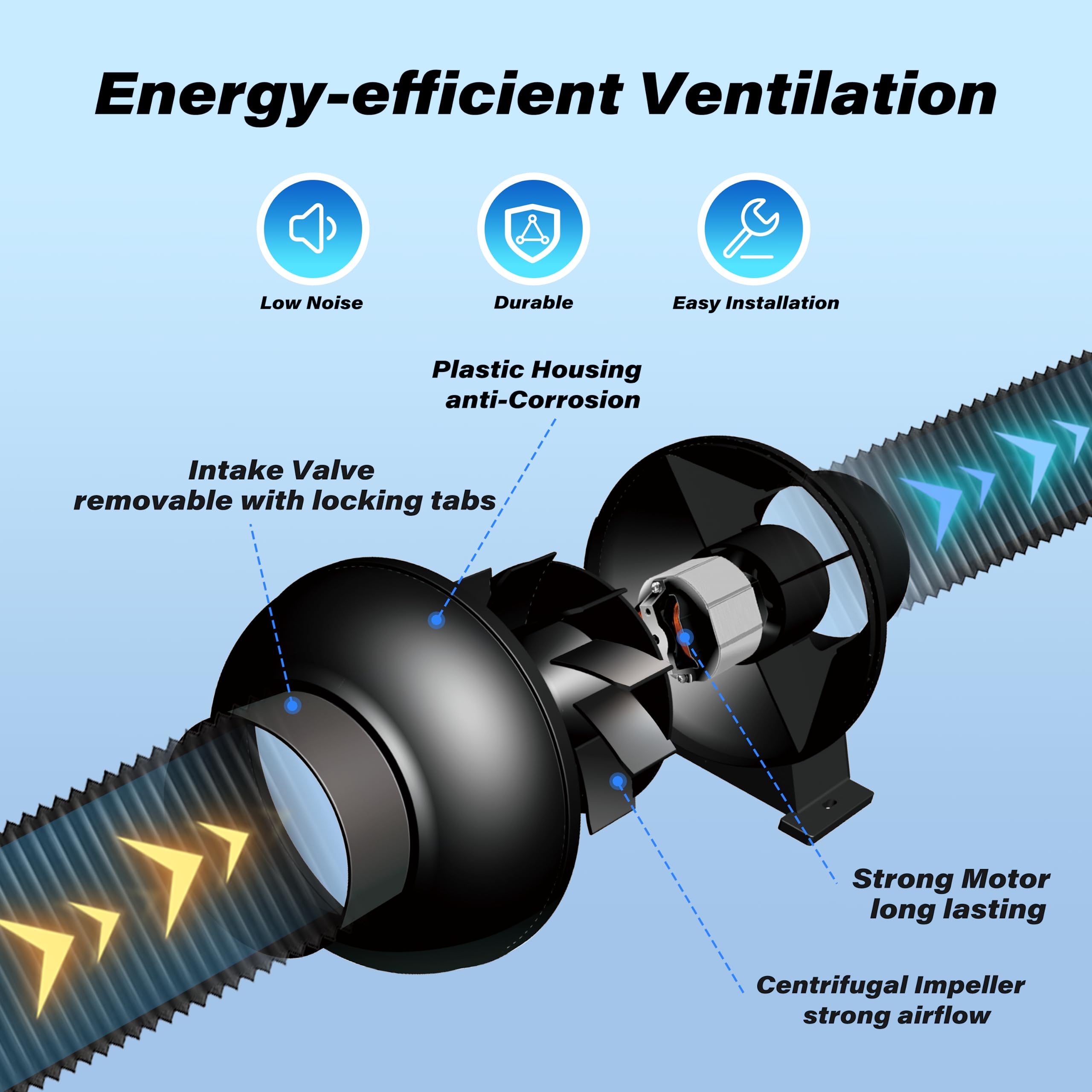 Foto 2 | Ventilador De Escape En Línea Healsmart De 4 Pulgadas Y 195 Cfm Para Carpa De Cultivo - Venta Internacional.