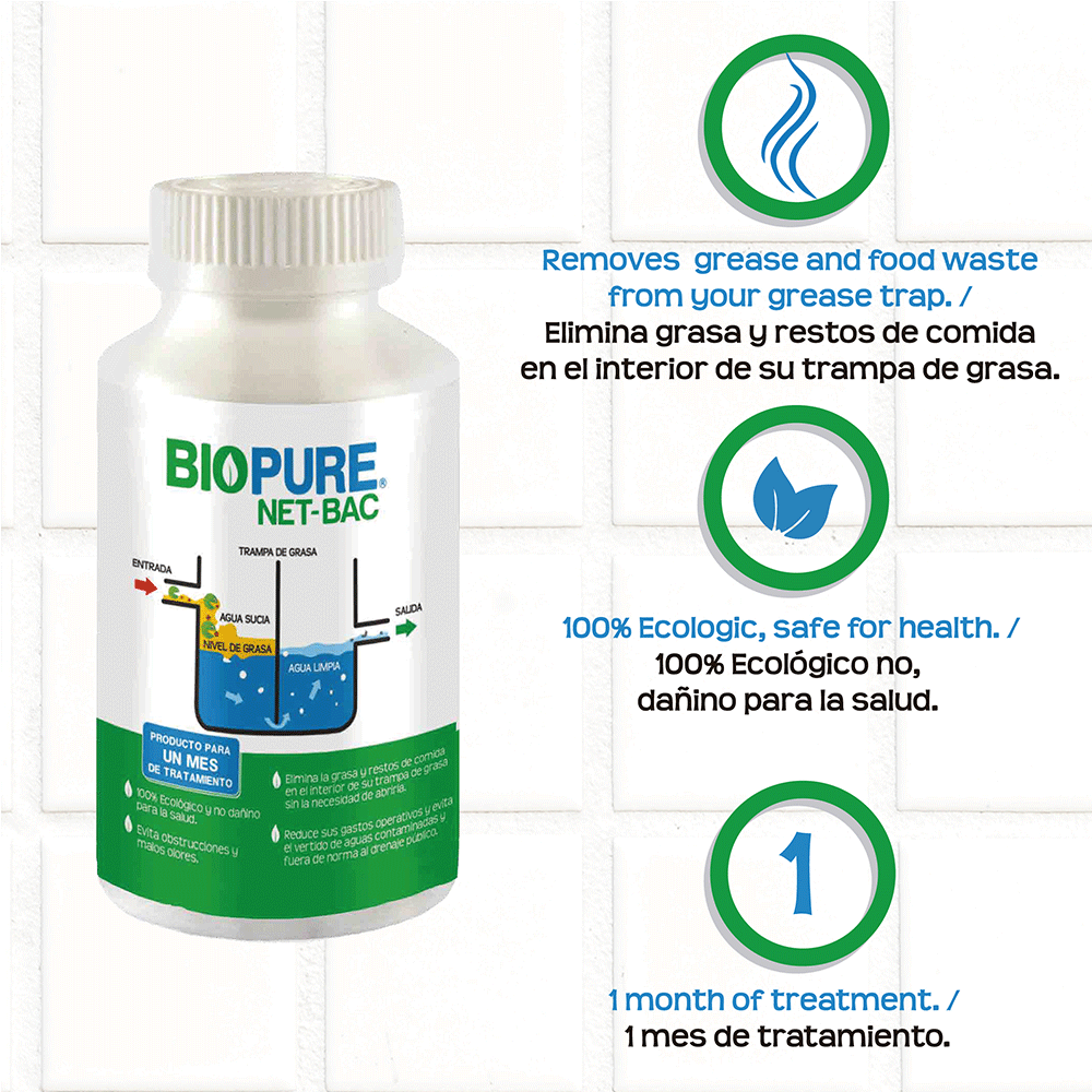 Foto 2 | Tratamiento Contra Malos Olores en Trampas de Grasa de 12 a 36 Kg Biopure 120 Capsulas