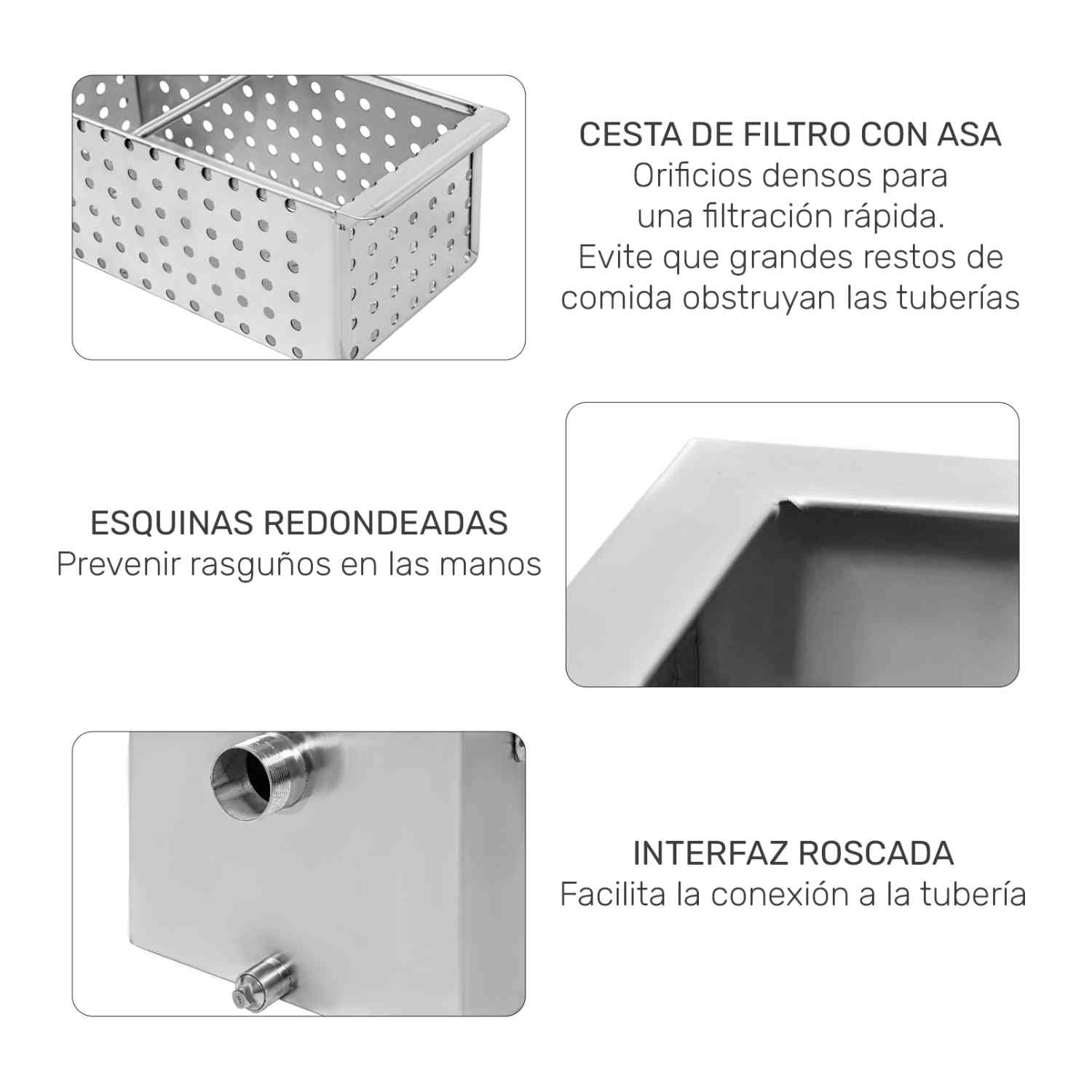 Foto 4 pulgar | Trampa Grasa Industrial Restaurantes Acero Inoxidable 40kg