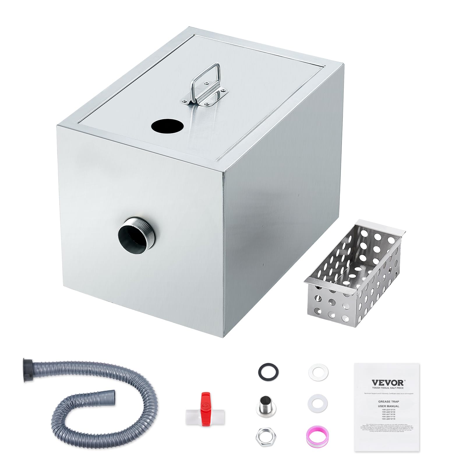 Foto 2 pulgar | Trampa De Grasa Vevor Commercial De 3,6 Kg, 8 Litros Con Un Caudal De 10,6 L/min - Venta Internacional.