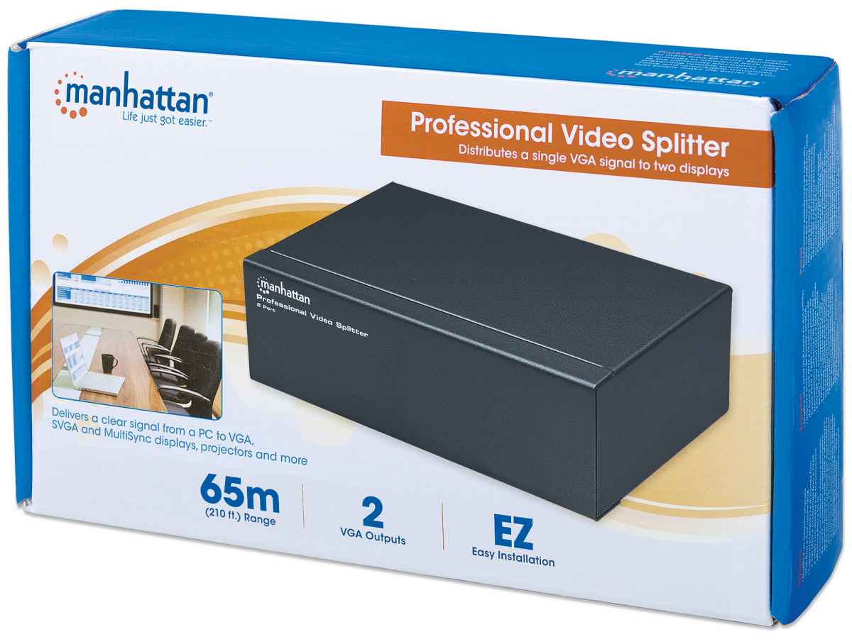 Foto 3 pulgar | Divisor de Video Manhattan 2 Monitores VGA