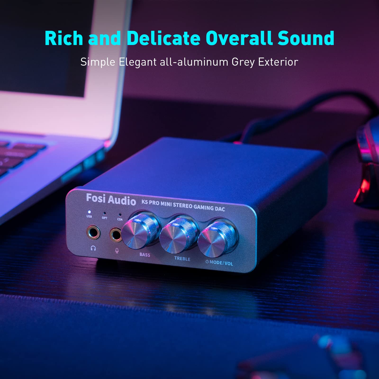Foto 9 pulgar | Venta Internacional - Amplificador De Auriculares Dac Fosi Audio K5 Pro Gaming Con Micrófono