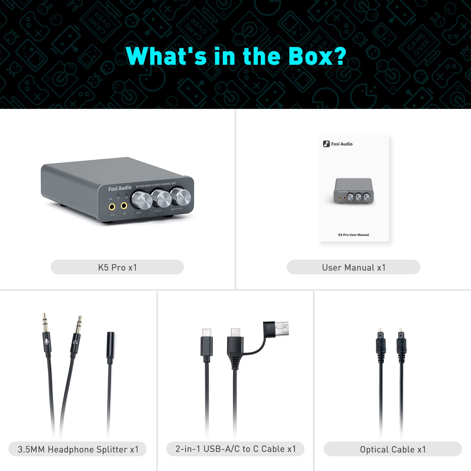 Foto 7 pulgar | Amplificador de Auriculares Dac Fosi Audio K5 Pro Gaming con Micrófono - Venta Internacional