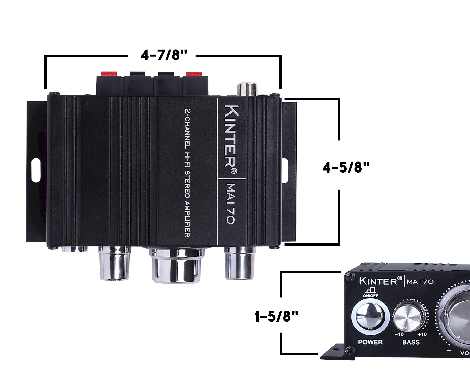Foto 5 pulgar | Amplificador Kinter Ma170 De 12 V 2 Canales Mini Audio Digital - Venta Internacional