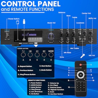 Foto 2 | Amplificador de Cine Doméstico Pyle con Bluetooth y SD/USB - Venta Internacional