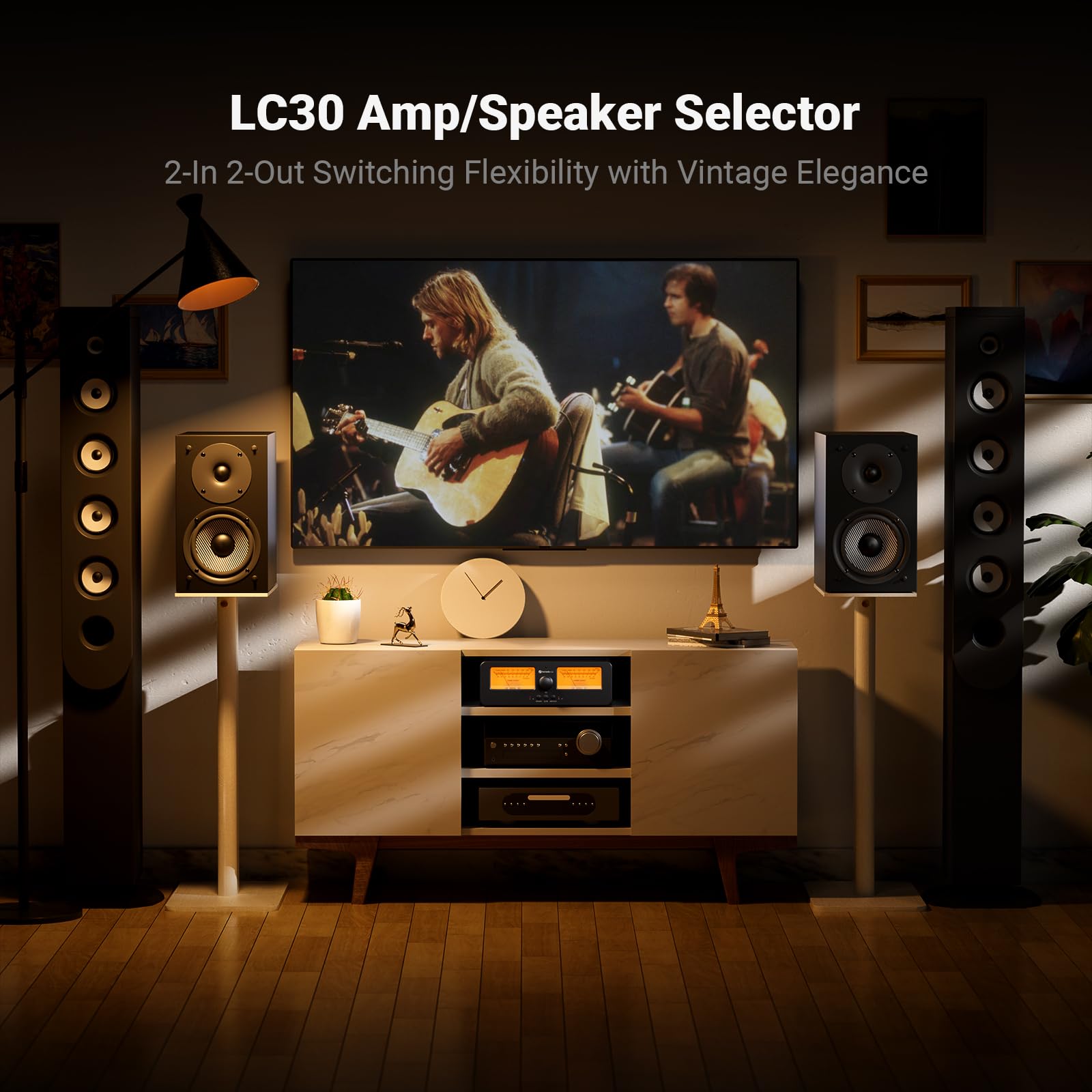 Foto 3 pulgar | Altavoz Amplificador Switch Box Fosi Audio Lc30 Vu Meter 2x2 - Venta Internacional.
